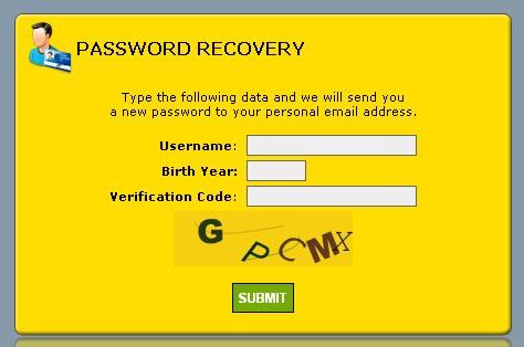 Password recovery request form